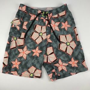 Hurley Men's Sz 31 Board Shorts Star Pattern Made in USA 10" Inseam
